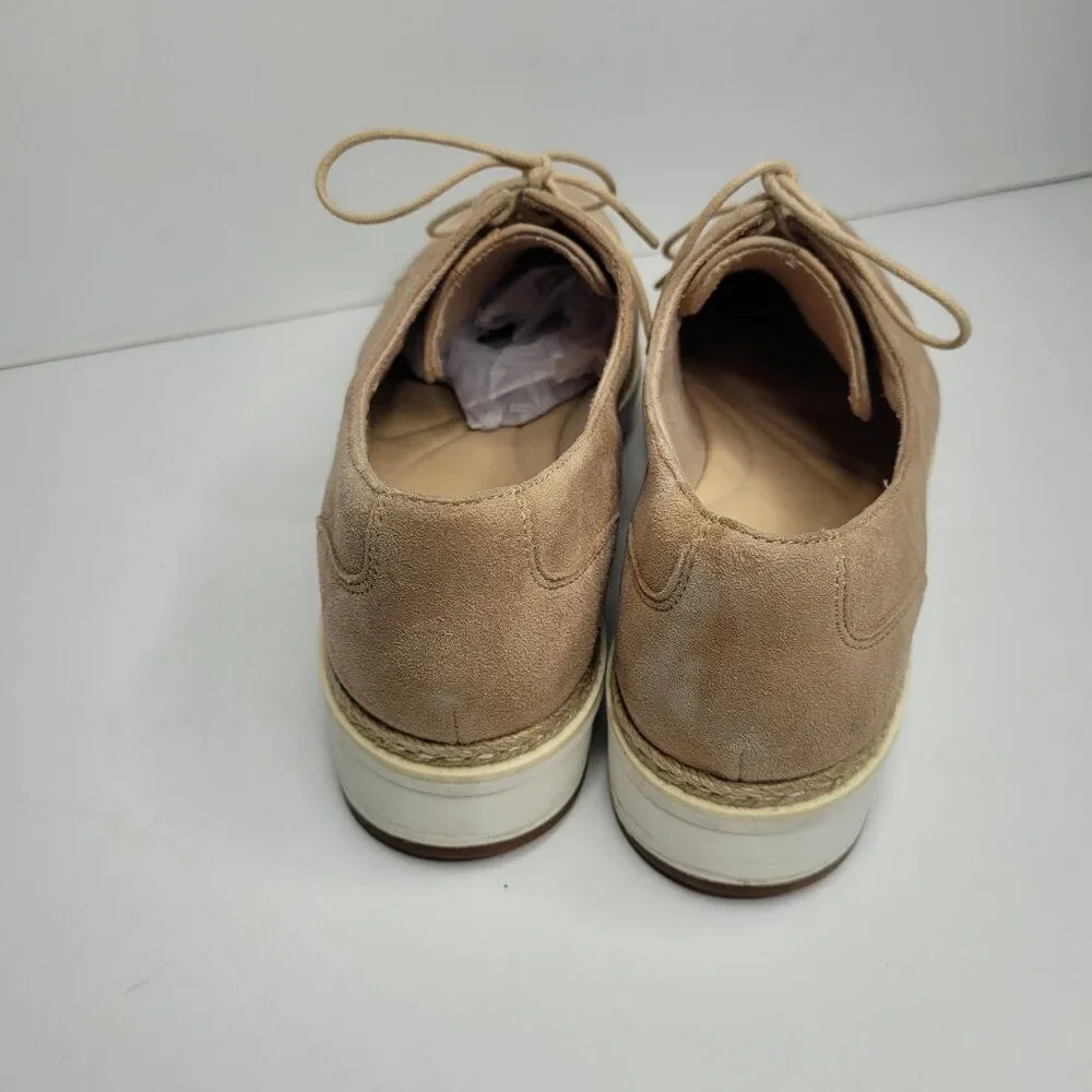 Clarks Teadale Rhea Women's Taupe Suede Lace Up Oxford Sneaker Size 10